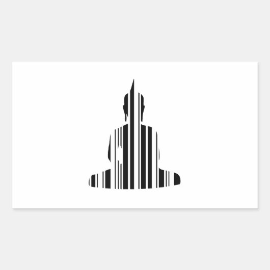 BUDDHA BAR CODE Buddhist Barcode Patroonontwerp Rechthoekige Sticker (Voorkant)
