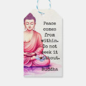 Buddha Birthday, Watercolor, Meditation / Yoga  Cadeaulabel (Achterkant)