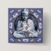 Buddha Breathe Vierkante Button 5,1 Cm (Voorkant)