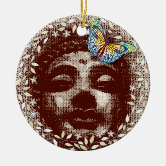 Buddha Butterfly-ornament Keramisch Ornament (Voorkant)
