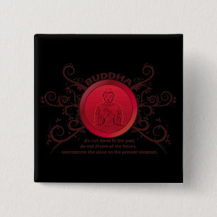 Buddha Cadeau Moment Vierkante Button 5,1 Cm