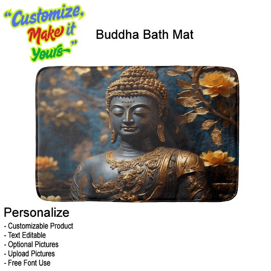 Buddha Calming Relaxing Tranquil Bath Mat