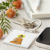 Buddha cartoon Buddhism.net Acryl Sleutelhanger (Voorkant Rechts)
