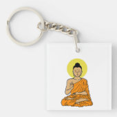 Buddha cartoon Buddhism.net Acryl Sleutelhanger (voorkant)