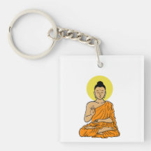 Buddha cartoon Buddhism.net Acryl Sleutelhanger