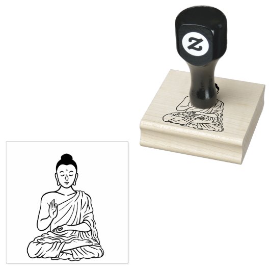 Buddha cartoon Buddhism.net Rubberstempel (Gestempeld)