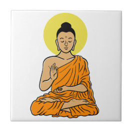 Buddha cartoon Buddhism.net Tegeltje