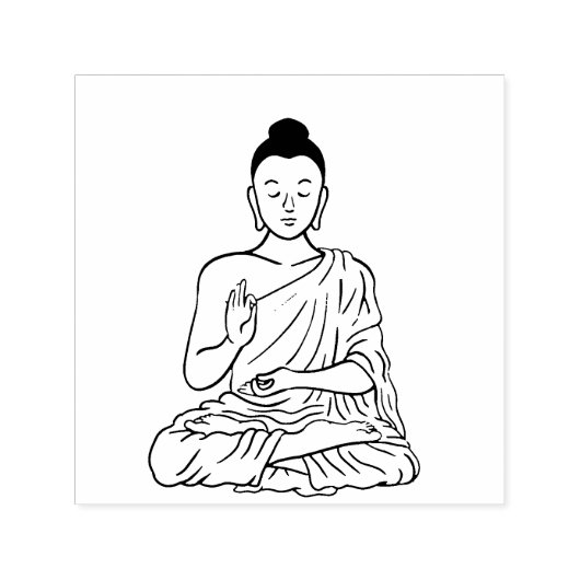 Buddha cartoon Buddhism.net Zelfinktende Stempel (Design)