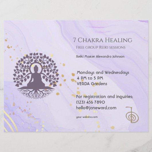 Buddha Chakra Energy Healer Reiki Horizontaal Flyer (Voorkant)