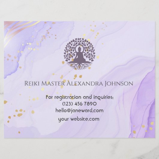 Buddha Chakra Energy Healer Reiki Horizontaal Flyer (Achterkant)