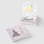 Buddha Classy Pink Lavender Marble Stenen Onderzetter (Zijkant)