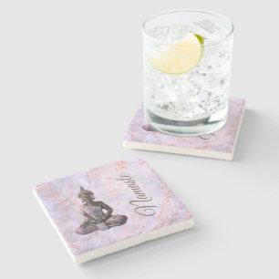 Buddha Classy Pink Lavender Marble Stenen Onderzetter