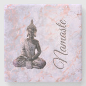 Buddha Classy Pink Lavender Marble Stenen Onderzetter (Voorkant)