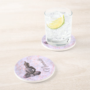 Buddha Classy Pink Lavender Marble Zandsteen Onderzetter