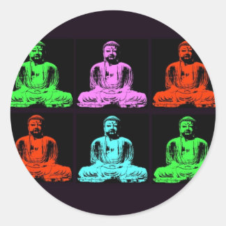 Buddha Collage Ronde Sticker