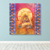 BUDDHA DE ENLIGHTEN ÉÉN CANVAS AFDRUK (Insitu (Houten vloer))