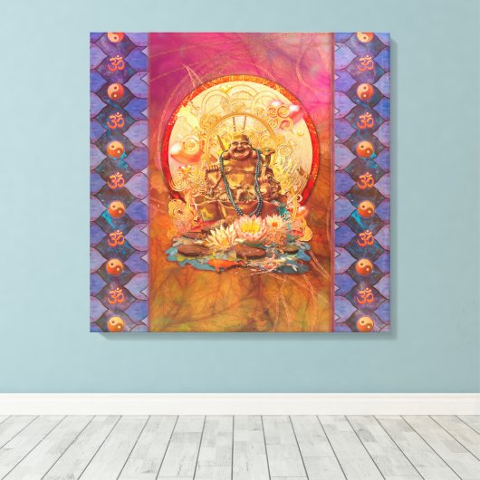 BUDDHA DE ENLIGHTEN ÉÉN CANVAS AFDRUK (Insitu (Houten vloer))