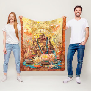 BUDDHA DE ENLIGHTEN ÉÉN FLEECE DEKEN