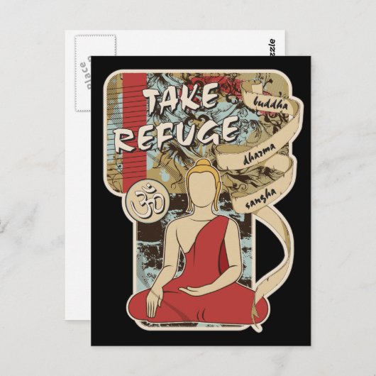 Buddha, Dharma en Sangha Briefkaart (Voorkant / Achterkant)