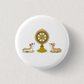 Buddha Dharma Wheel & Deers Button (Voorkant)