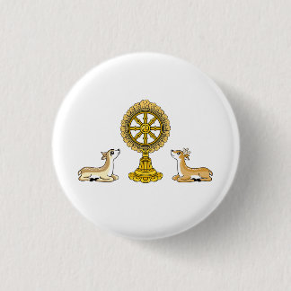 Buddha Dharma Wheel & Deers Button
