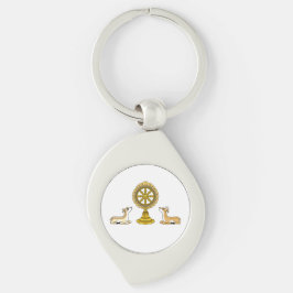 Buddha Dharma Wheel & Deers Metal Sleutelhanger