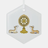 Buddha Dharma Wheel & Deers Ornament (Voorkant)