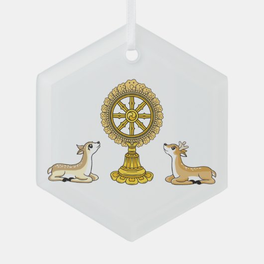 Buddha Dharma Wheel & Deers Ornament (Voorkant)
