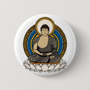 Buddha Dhyana Mudra Ronde Button 5,7 Cm