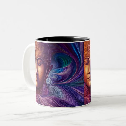 Buddha Dream — Two-Tone koffie mok (Voorkant links)