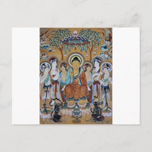Buddha en Bodhisattvas Dunhuang Mogao Caves Art Briefkaart (Voorkant)