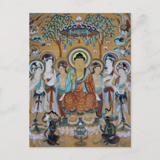 Buddha en Bodhisattvas Dunhuang Mogao Caves Art Briefkaart