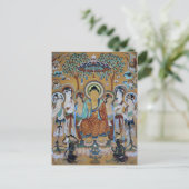Buddha en Bodhisattvas Dunhuang Mogao Caves Art Briefkaart (Staand voorkant)
