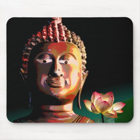 Buddha en ontloken lotus muismat (Voorkant)