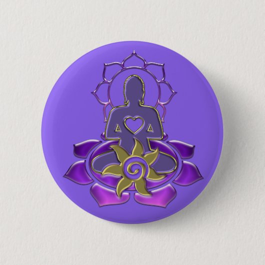 BUDDHA-energie | lichtviolet Ronde Button 5,7 Cm (Voorkant)
