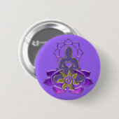 BUDDHA-energie | lichtviolet Ronde Button 5,7 Cm (Voorkant /achterkant)