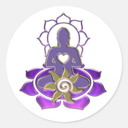 BUDDHA-energie | Maak uw eigen achtergrond Ronde Sticker (Voorkant)