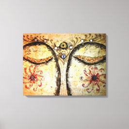 Buddha Eyes Waterverf Canvas Print
