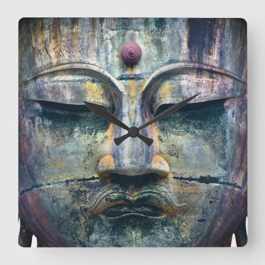 Buddha Face Clock Vierkante Klok (Voorkant)