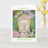 Buddha Flower Happy verjaardagskaart Kaart (Gele Bloem)