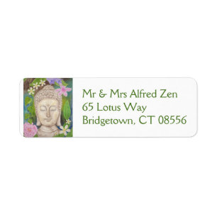 Buddha Flower-label retouradres Etiket