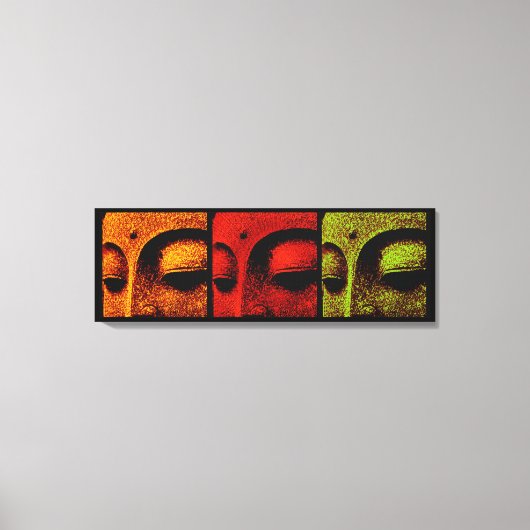 Buddha Gezichten Triptiek Kunst Canvas Afdruk (Voorkant)
