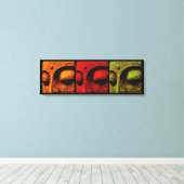 Buddha Gezichten Triptiek Kunst Canvas Afdruk (Insitu (Houten vloer))