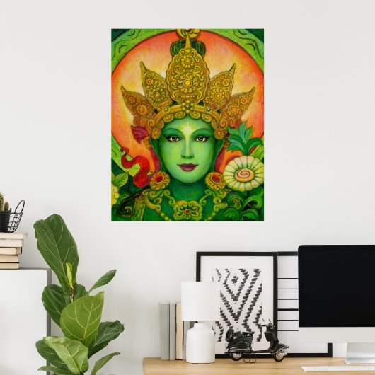 Buddha Goddess Green Tara Poster (Thuiskantoor)