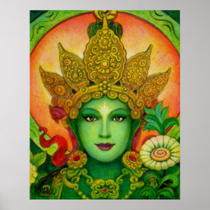 Buddha Goddess Green Tara Poster