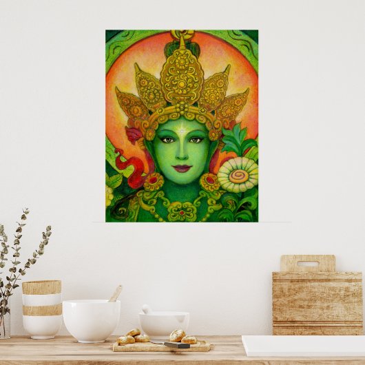 Buddha Goddess Green Tara Poster (Keuken)
