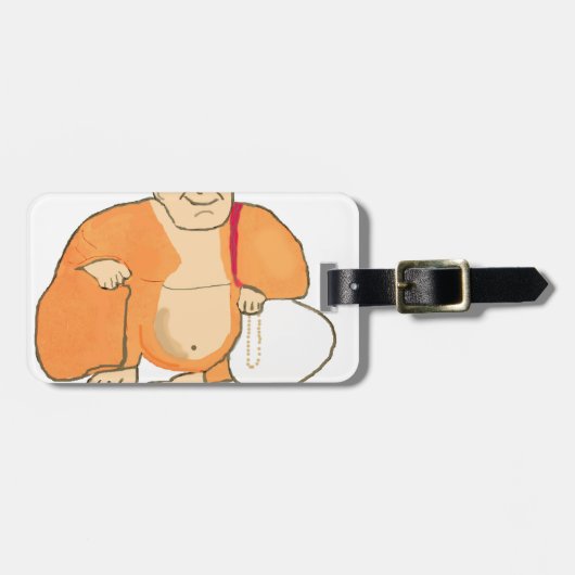 Buddha Happiness Joy Peace Bagagelabel (Voorkant horizontaal)