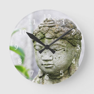 Buddha head statue ronde klok