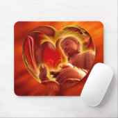 BUDDHA Heart | brandrood Muismat (Met muis)