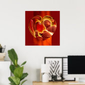 BUDDHA Heart | brandrood Poster (Thuiskantoor)